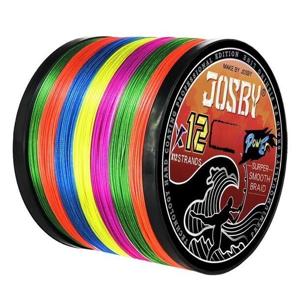 JOSBY X12 Braided Fishing Line 500M 300M 1000M Multiment Saltwater PE Carp Wire MultiColor Japan Super Strong AccoriesXJ241223