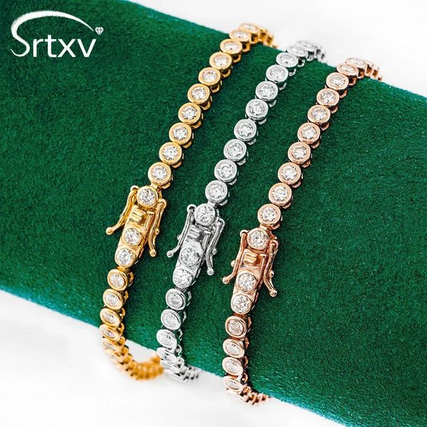Full 2mm Tennis Bracelet S925 Sterling Silver Round Diamond Bubble Bracelet Wedding Birthday Gifts Jewelry GRA 241112