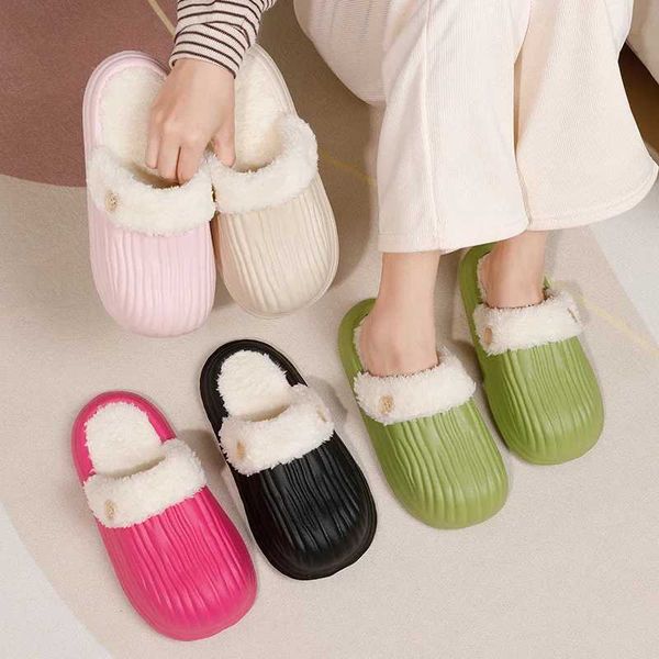 Slippers Detachable lining couple winter waterproof soft lightweight warm and fluffy slider suitable for women men women and home casual cot