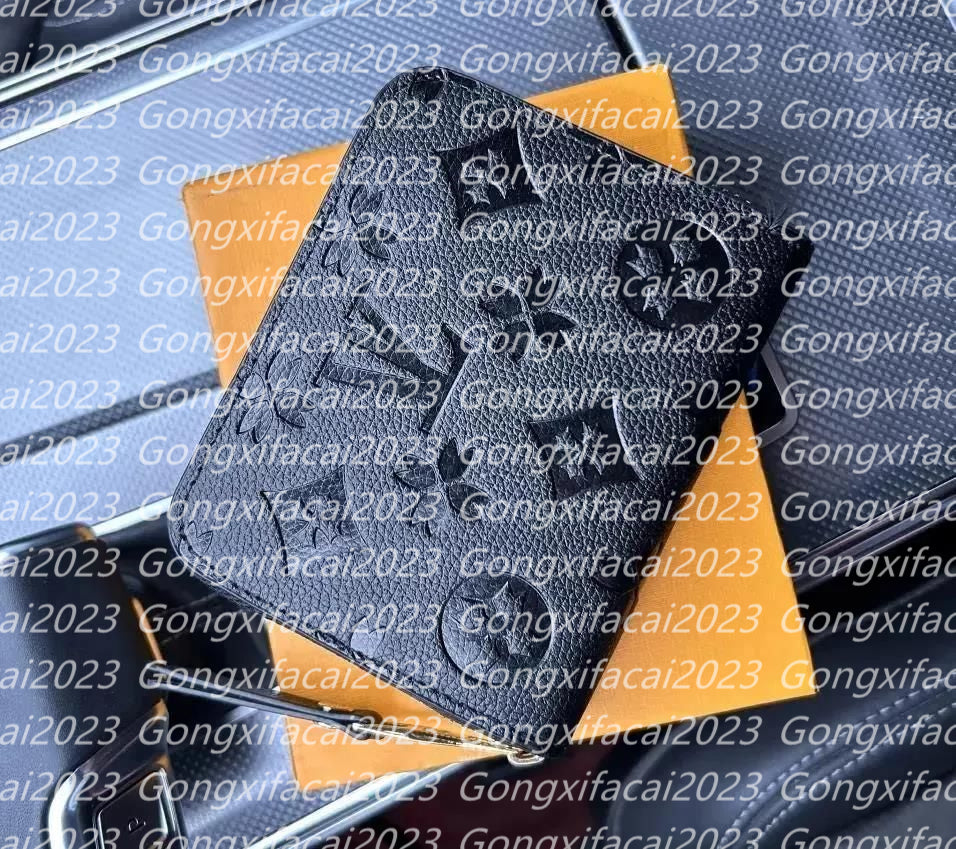 10A Fashion designer wallets luxury womens short purses embossed flower letters credit card holders ladies plaid money clutch bags with box and dust