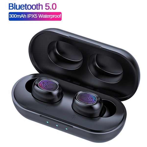B5 TWS Wireless Earphone 5.0 Touch Control Earbuds Waterproof 9D Stereo Music Headset 1800mAh Power Bank