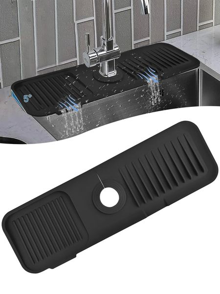 New Silicone Sink Faucet Splash Guard Mat Drain Pad Countertop Protector For Multipurpose Kitchen Gadgets
