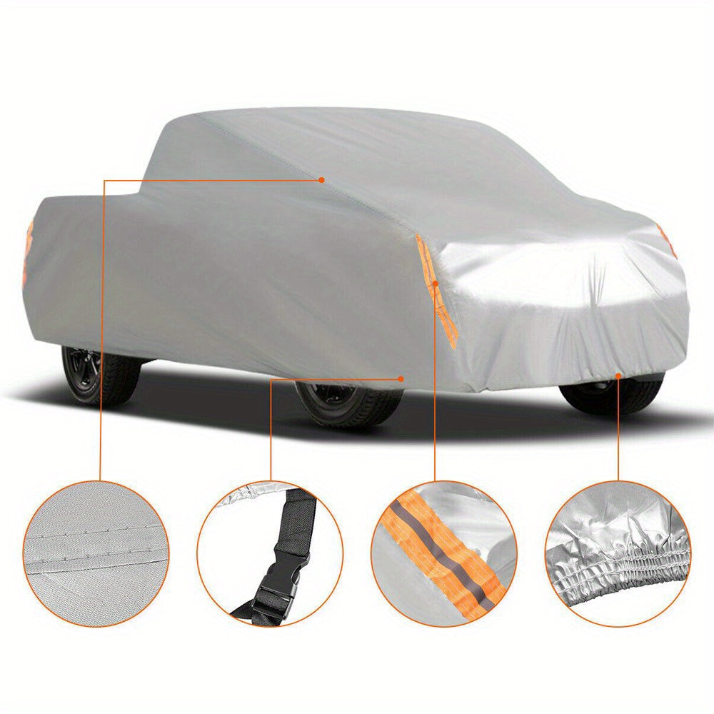 TEMU Pickup Truck Cover Waterproof Windproof Uv Dustproof 260 (l) X 80 (w) X 65 (h) Car Cover: L6.57, Total Width 4.13