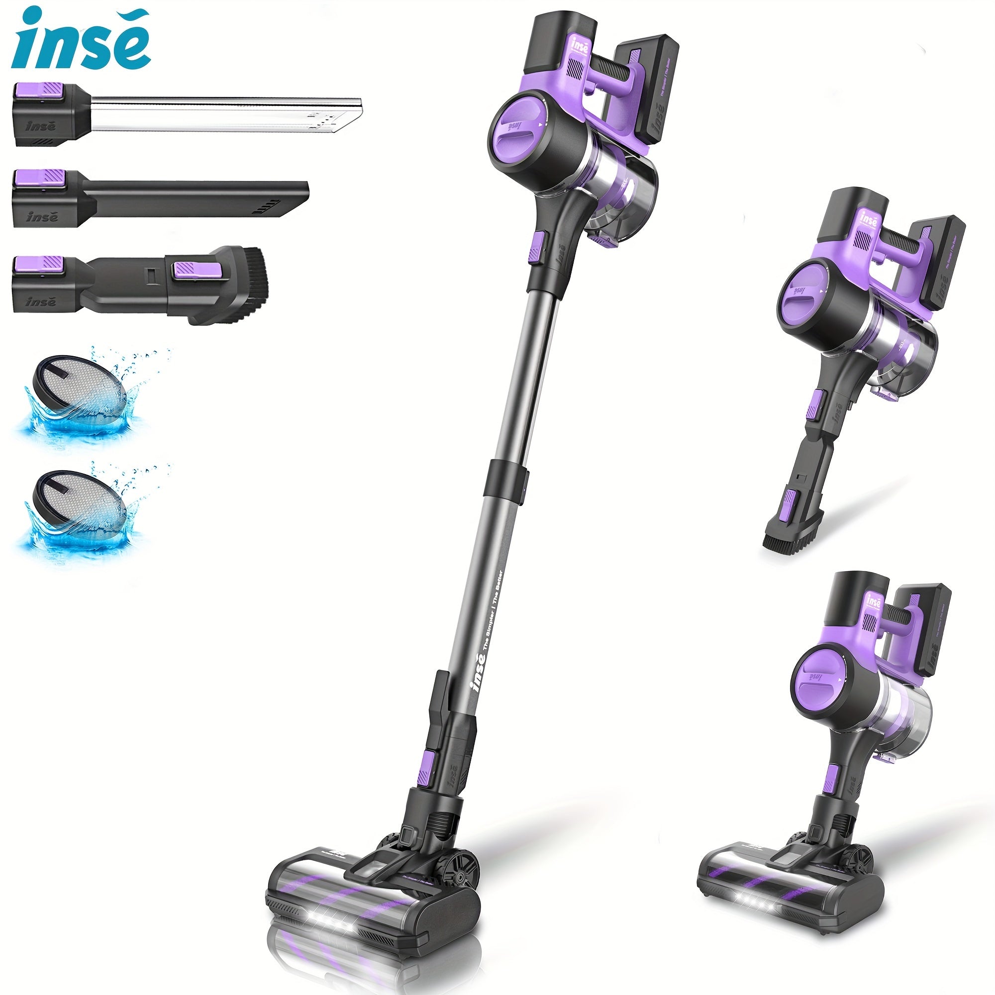 TEMU Inse Cordless Vacuum Cleaner For Home, Running Time 45 Minutes, Low Energy Consumption, 50.58 Oz Dust Cup, For Hardwood Floors, Carpets And Pet