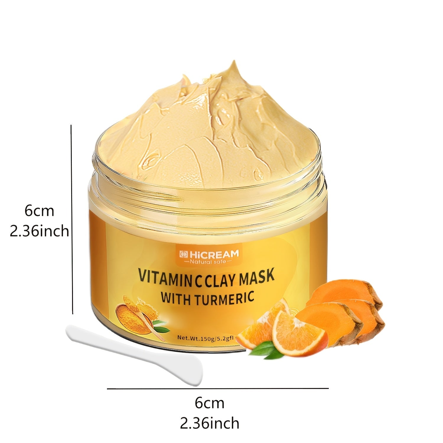 TEMU 5.29 Oz Turmeric Vitamin C Clay Mask Turmeric Face Clay Mask Vc Cleansing Mask. Contains : Aloe Vera, Calendula For Plumped, Smoother Skin,