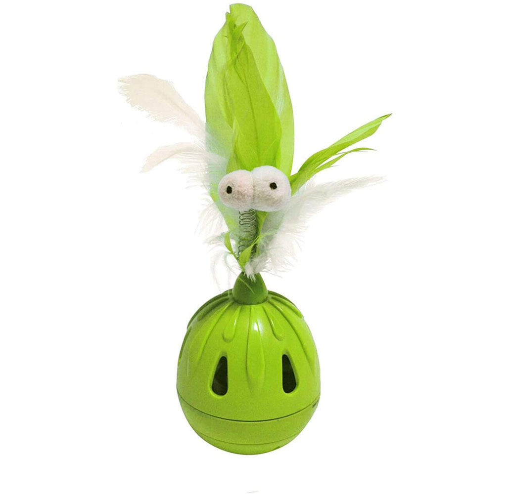 PetPals Coockoo Tumbler Cat Toy and Treat Dispenser with Timer - Lime
