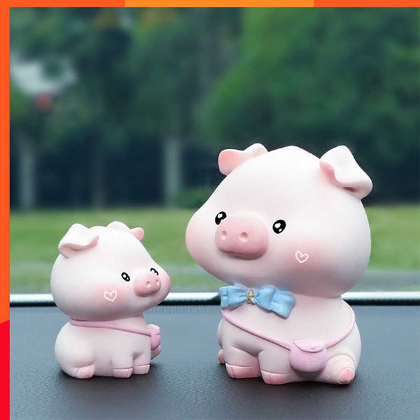 New Lovely Lulu Mini Toy Pink Pig Toys Cute Piggy Statue Doll Micro Landscape Kawaii Desk Car Interior Accessories Decoration