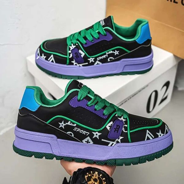 Fashion Leather Mens Skate Comfort Non-Slip Leisure Sneaker Men Platform Designer Skateboard Shoes Man atillas de skate