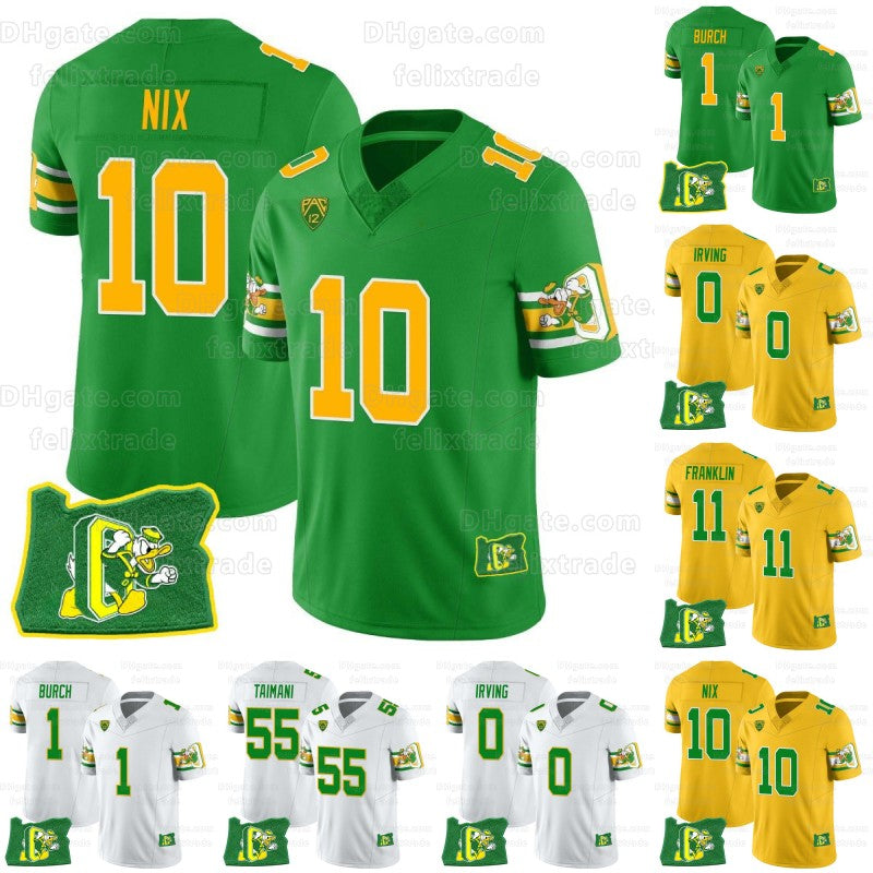 Bo Nix Oregon Ducks MIGHTY OREGON THROWBACK Football Jerseys Ty Thompson Sean Dollars Marcus Mariota Keise Irving Troy Franklin Dante Dowdell Thornt