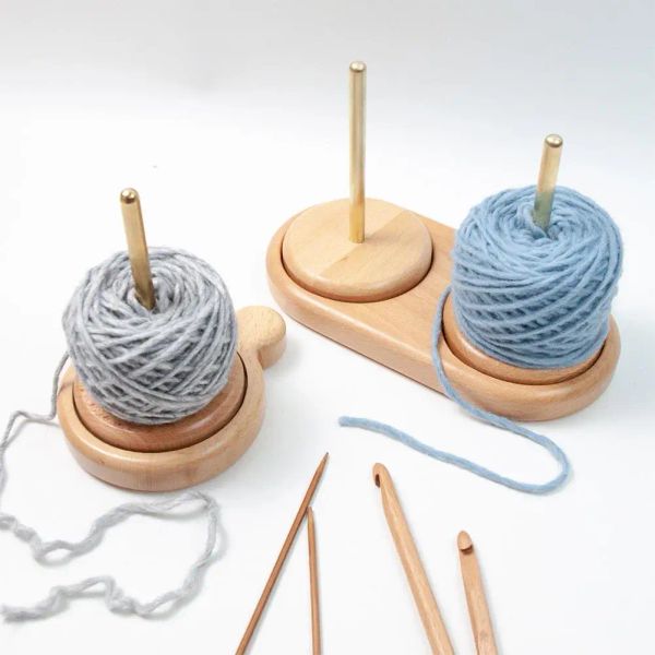 New Wooden Yarn Holder Knitting Tools Beginner Crochet Accessories Stand Sewing Thread Spool Wool Ball Winder Stand Tool