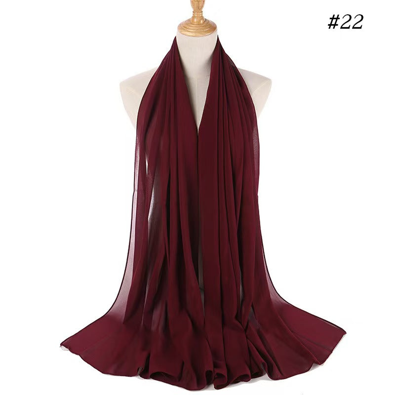 T1216 Malaysian scarf pearl chiffon bubble silk scarf headscarf ethnic headscarf