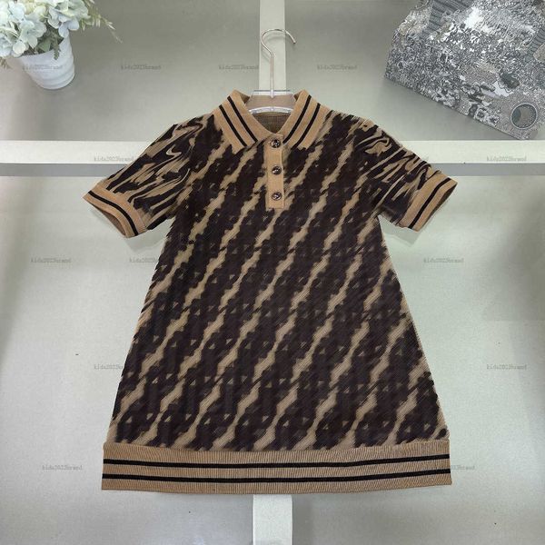 New Girls dress summer POLO shirt design princess dress Short-sleeved baby skirt kids designer clothes monogram baby dress