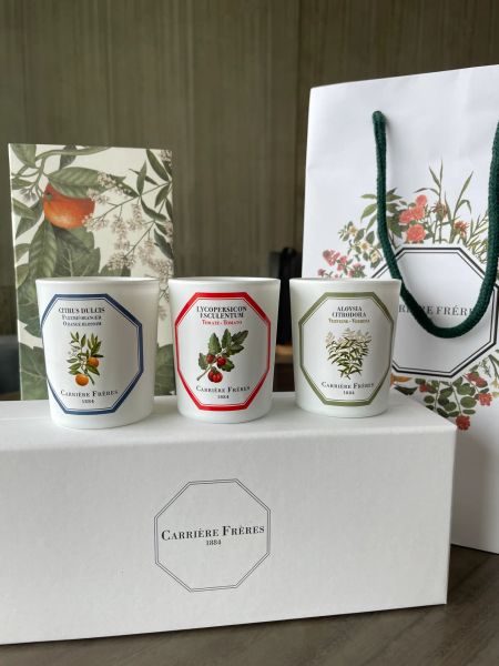 Scented Candle Carriere Freres Incense Scented Candle Set 3pc Perfume Christmas Limited Edition EDC Fragrance Candles Room Deodorant Durable