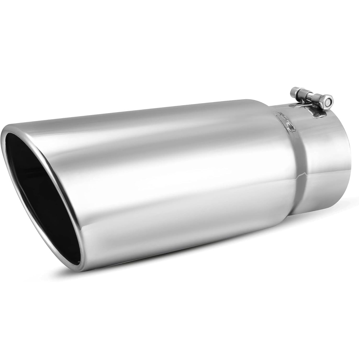 YITAMOTOR 5 Inch Inlet Exhaust Tip, 5" Inlet 6" Outlet 15" Overall Length Chrome-Plated Finish Stainless Steel Exhaust Tail Tip