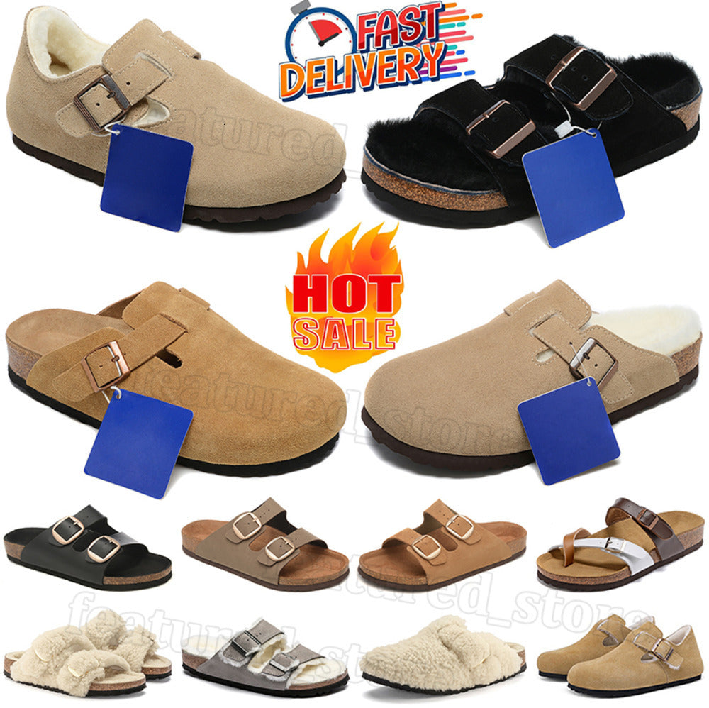 2024 designer sandals for men women slides clogs suede leather sliders big buckle strap flip flops sandal mens womens clog outdoor shoes fjuq