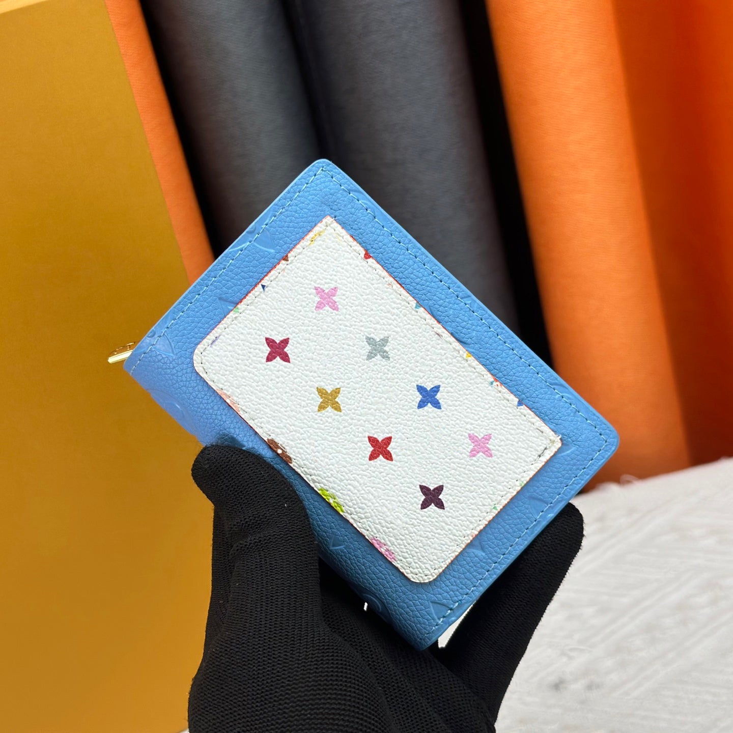 M13619 Colorful Flower Clea Short Wallets Women s Designers Bags Totes Handbag Wallet Purse Card Holder pouch Travel Messenger Bag With Gift Box 11C