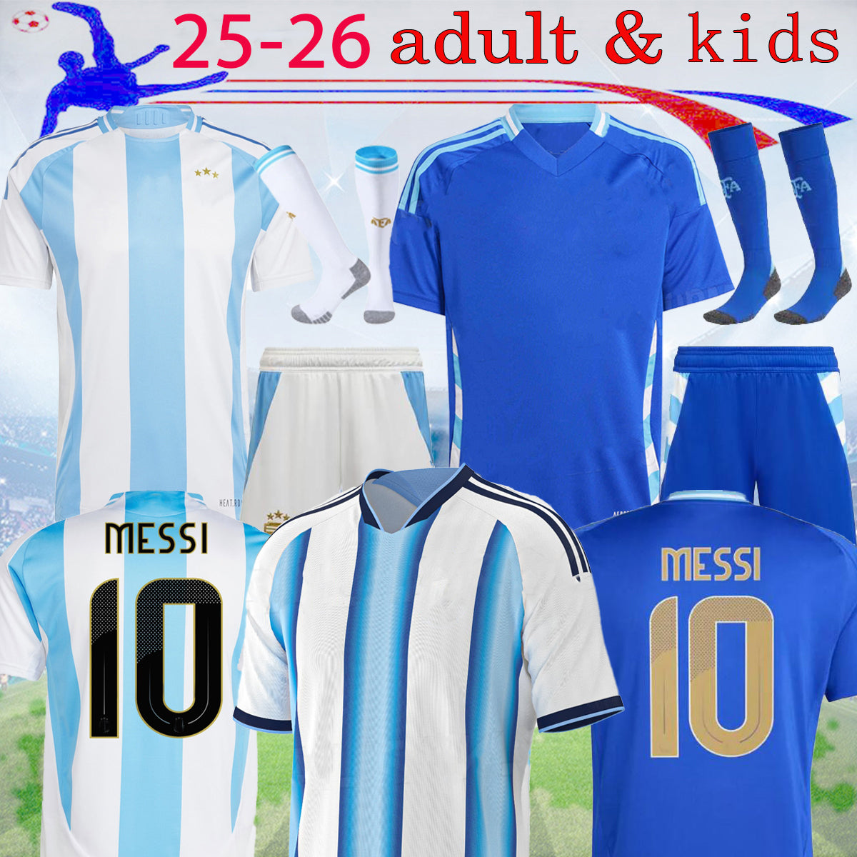 25 26 Argentine soccer jerseys 2026 MESsIs Argentino kids kit player version J.ALVAREZ MAC ALLISTER DI MARIA E.FERNANDEZ L.MARTINEZ football shirts