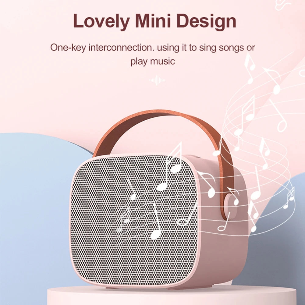 Mini Karaoke Machine for Kids and Adults Portable Speaker With 1-2 Wireless Microphone for Home KTV Birthday Party Holiday Gifts