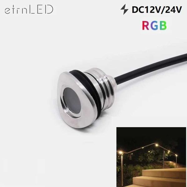 etrnLED 12V 24V Outdoor LED Handrail Stair Railing Curved Light Waterproof IP68 RGB Mini Recessed Spot Exterior Terrace Lamp 1W CL240813