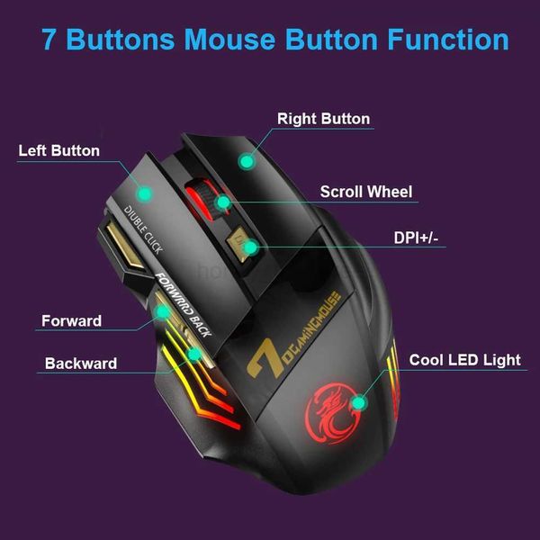 Wireless Mouse Bluetooth Gamer Computer Mouse Gaming Mouse Rechargeable Ergonomic Mouse 5500 DPI Silent Mice For Laptop PC M240725