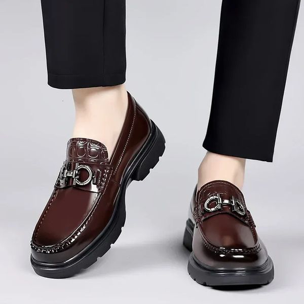 Dress Shoes Brangdy Men Oxford Genuine Leather Male Casual Comfortable Formal Loafer Business Office Shoe 38-44W