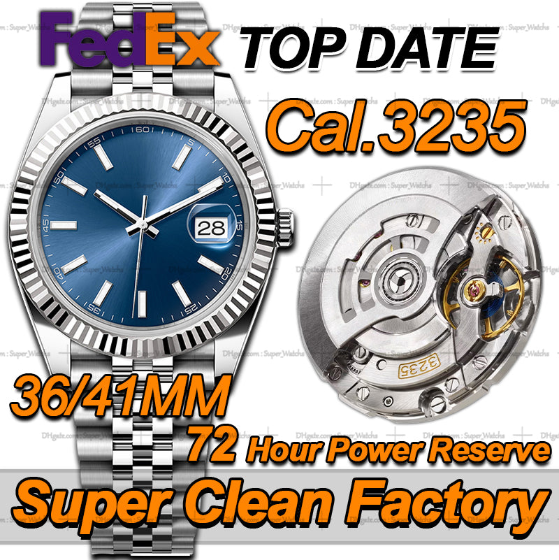 Mens Watch Men Designer Watches Top Quality Date Just 41MM CLean Factory Luxury Watch Automatic Cal.3235 Movement Sapphire Glass Luminous Diving 100