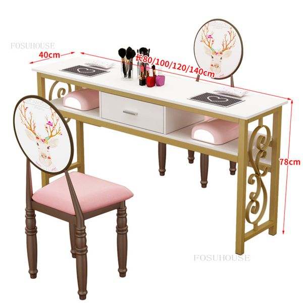Nordic Light Luxury Manicure Table Chair Set Modern Minimalist Manicure Table Nail Desk Single Double Professional Nail Tables