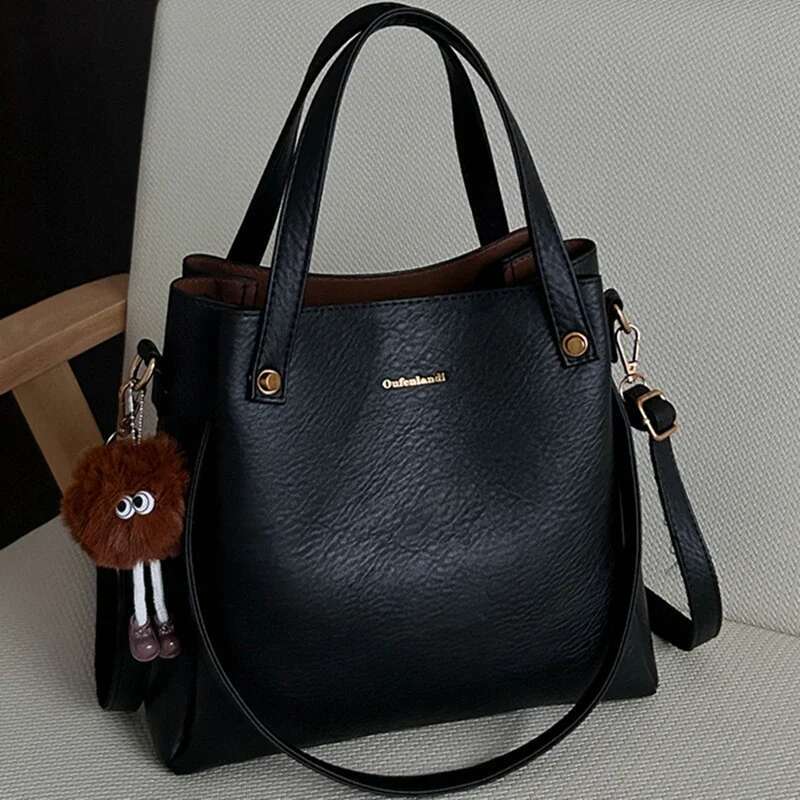 Brand Women&#039;s Big Shoulder Crossbody High Quality Leather Messenger Handbag Travel Tote Bag for Female Purse