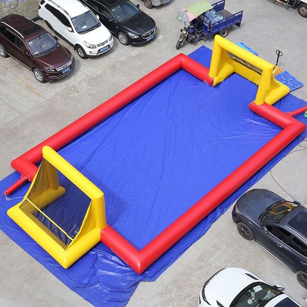 Double colors inflated bed yellow red inflatable football pitch sport soft activities windproof cool movable beauty elastic large Inflat bou
