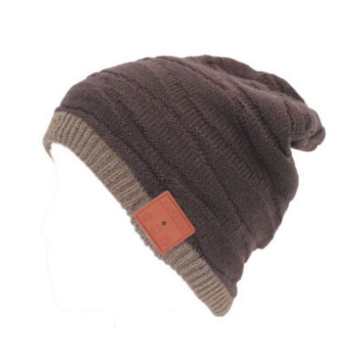 Wireless Bluetooth Beanie with Integrated Headphones  - Brown