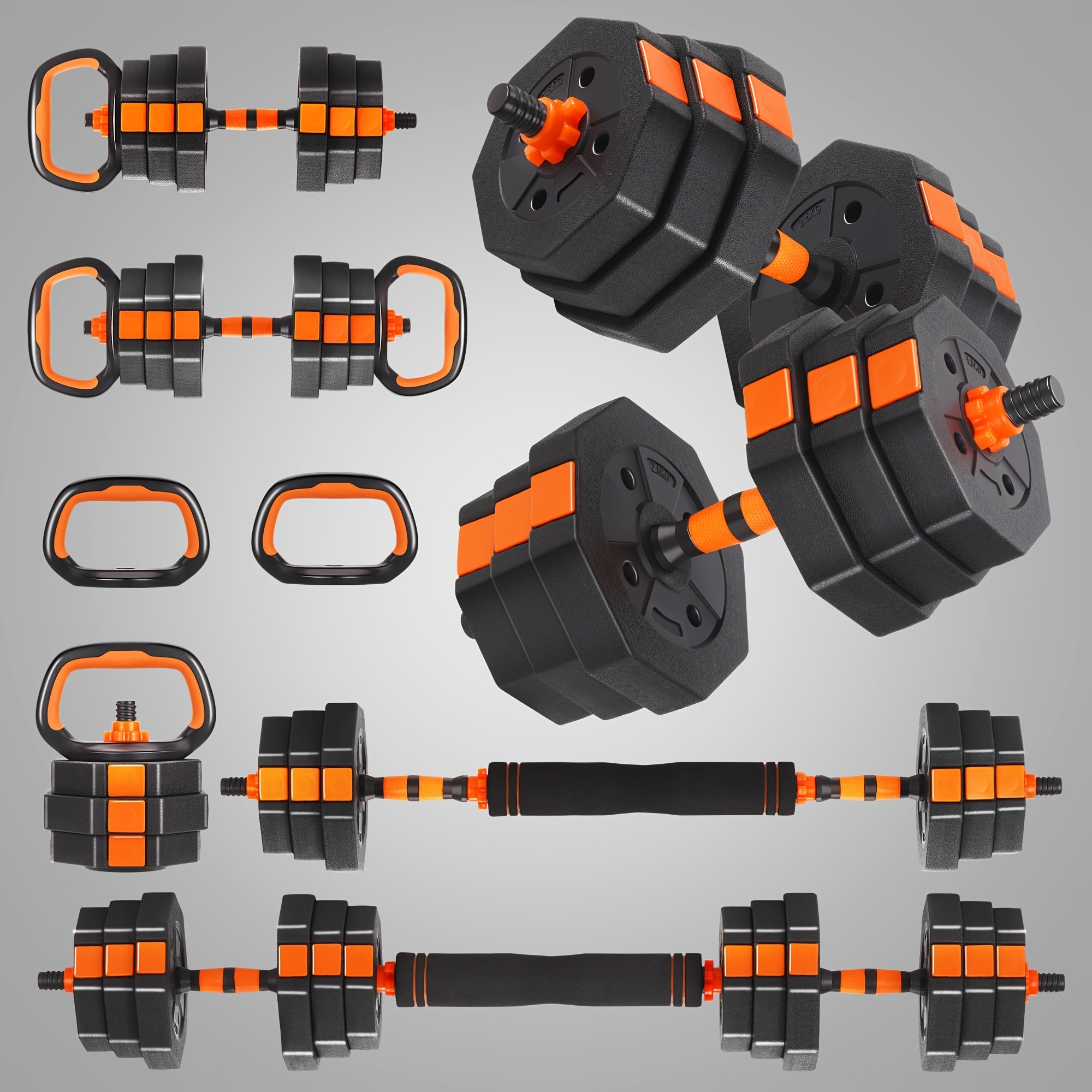 TEMU 25-50-70-88lbs Adjustable Weights Dumbbells Set, 4 In 1 Adjustable Barbell Set, Home Fitness Weight Set Gym Workout Exercise Training With