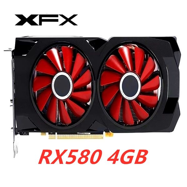 Used XFX RX 580 4GB Graphics Screen Cards Desktop Computer ADM Desktop PC Computer Game Map 580 570 Not Mining Video Game