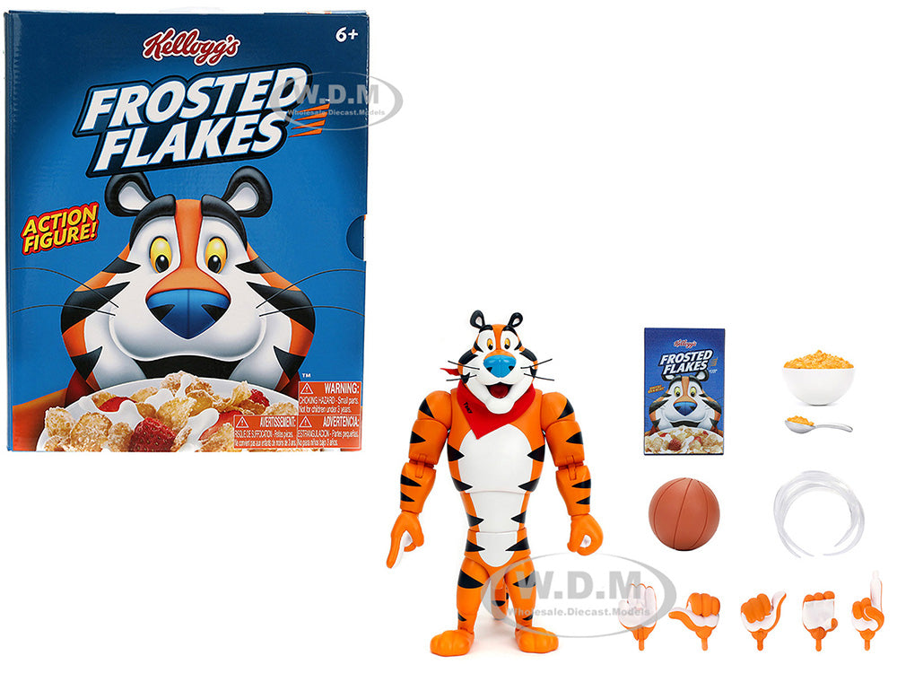 Tony the Tiger 6.75" Moveable Figure with Alternate Hands and Accessories "Kelloggs Frosted Flakes" Model by Jada