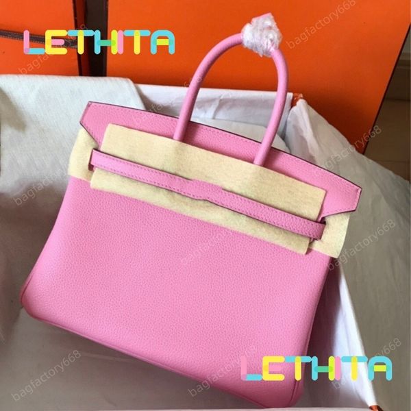 Top designer bag 25cm small tote bag luxurys handbags togo genuine leather flap pocket high quality designer bags black silver bag Hand waxe