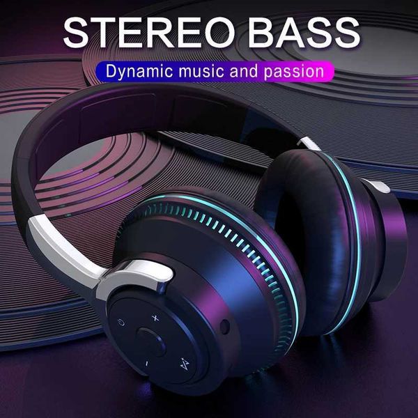Headset #Bluetooth Headphones Head-mounted Noise Reduction Wireless for Phones PC Gaming s Heavy Bass Colorful LED Lights Z241019