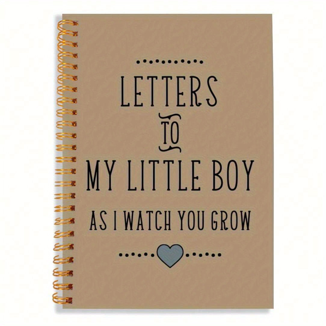 TEMU 1pc Letters To Boy Journal - Spiral Notebook For , Planning, Preserving Memories & Shower Gifts, Brown Cover With Black Lettering, Ideal For