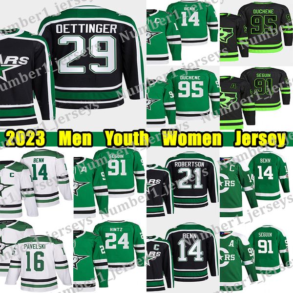 #21 Jason Robertson hockey jersey #29 Jake Oettinger Jamie Benn Tyler Seguin Miro Heiskanen Joe Pavelski Roope Hintz Modano Matt Duchene Cus