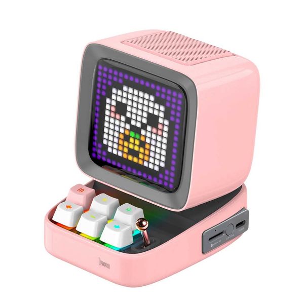 New retro pixel art portable speaker Al Clock DIY LED display board cute gift with light decoration Y241204