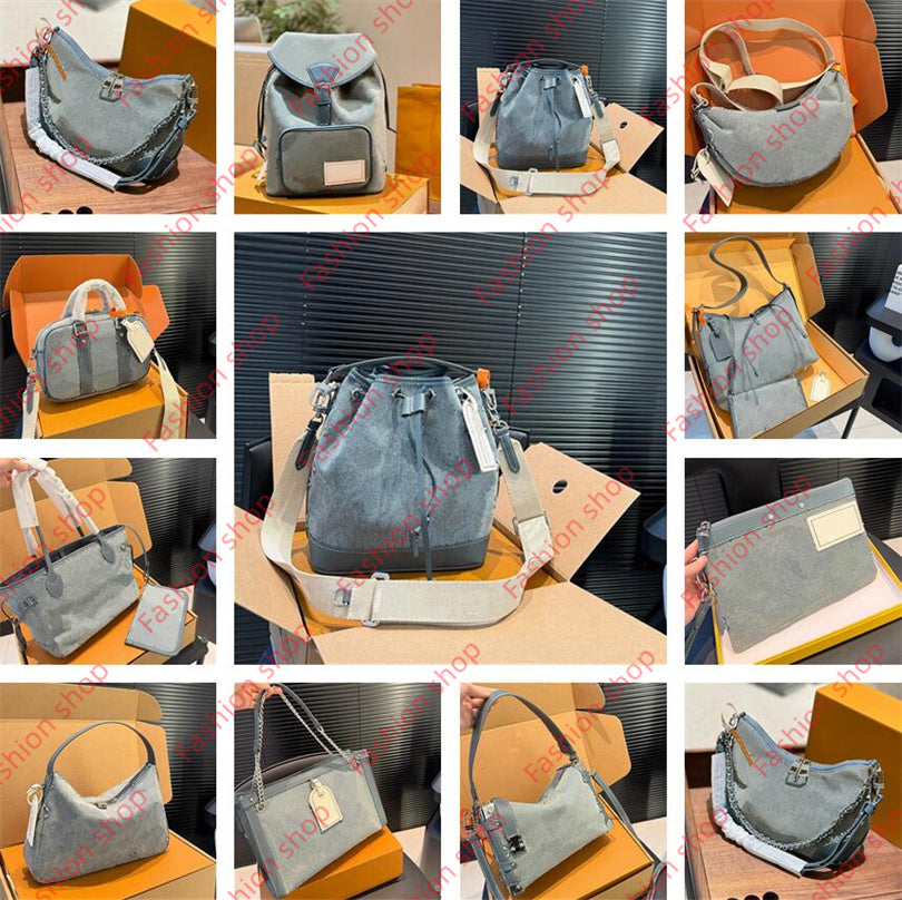 Designer Denim bag Side trunk Slouchy Pochettes Voyages Souple wallet nf Carryall never Nano Porte Documents Handbag East West Hamac neo noe Montsou