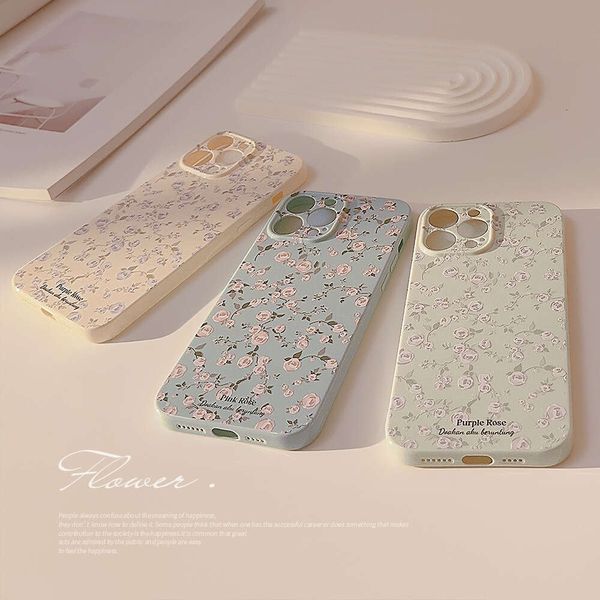 Korean floral iPhone 14 Apple phone 1311 silicone 12 soft case 14promax suitable