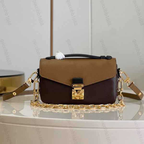 10A Mirror Quality Designer Metis East West Bag Womens Chain Messenger Pochette Bag Luxury Reverse Canvas Handbag Crossbody Brown Shoulder S