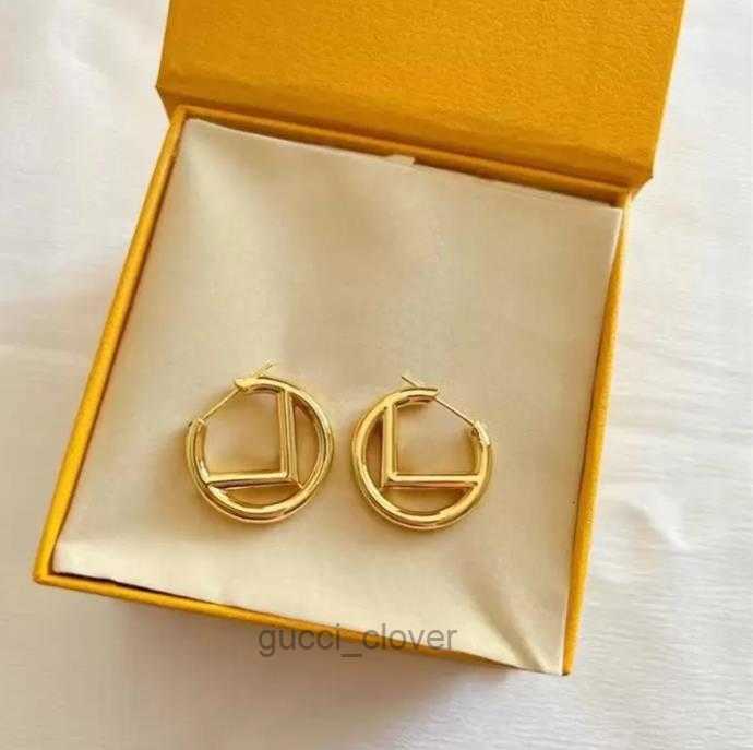 Women Hoop Earrings Premium Gold Diamond Earring Designer Stud Earring Luxury Hoops Brand Letter Design Earrings F Fashion Jewelry With Box CX2Z