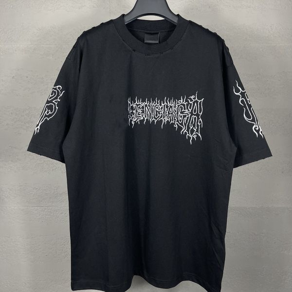 Men&#039;s T Shirts designer T-shirt Men Damaged printed loose men&#039;s and women&#039;s short sleeved T-shirts