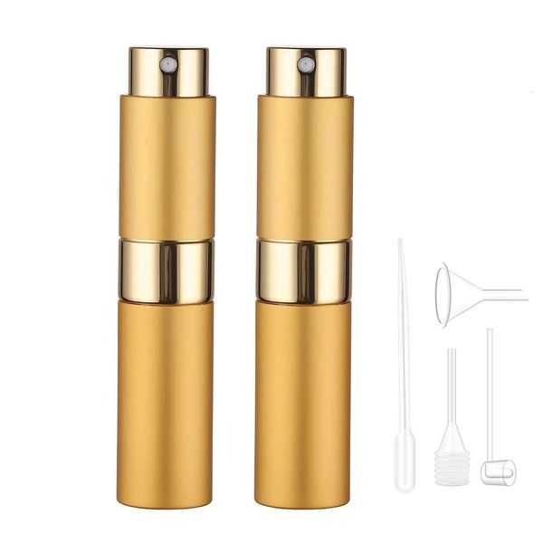 2Pcs 4 Accessories 8Ml Perfume Dispenser W- 2 Spray Bottle Tubes Funnel, Dropper, Spring Straw, 1 Dispensing Tool