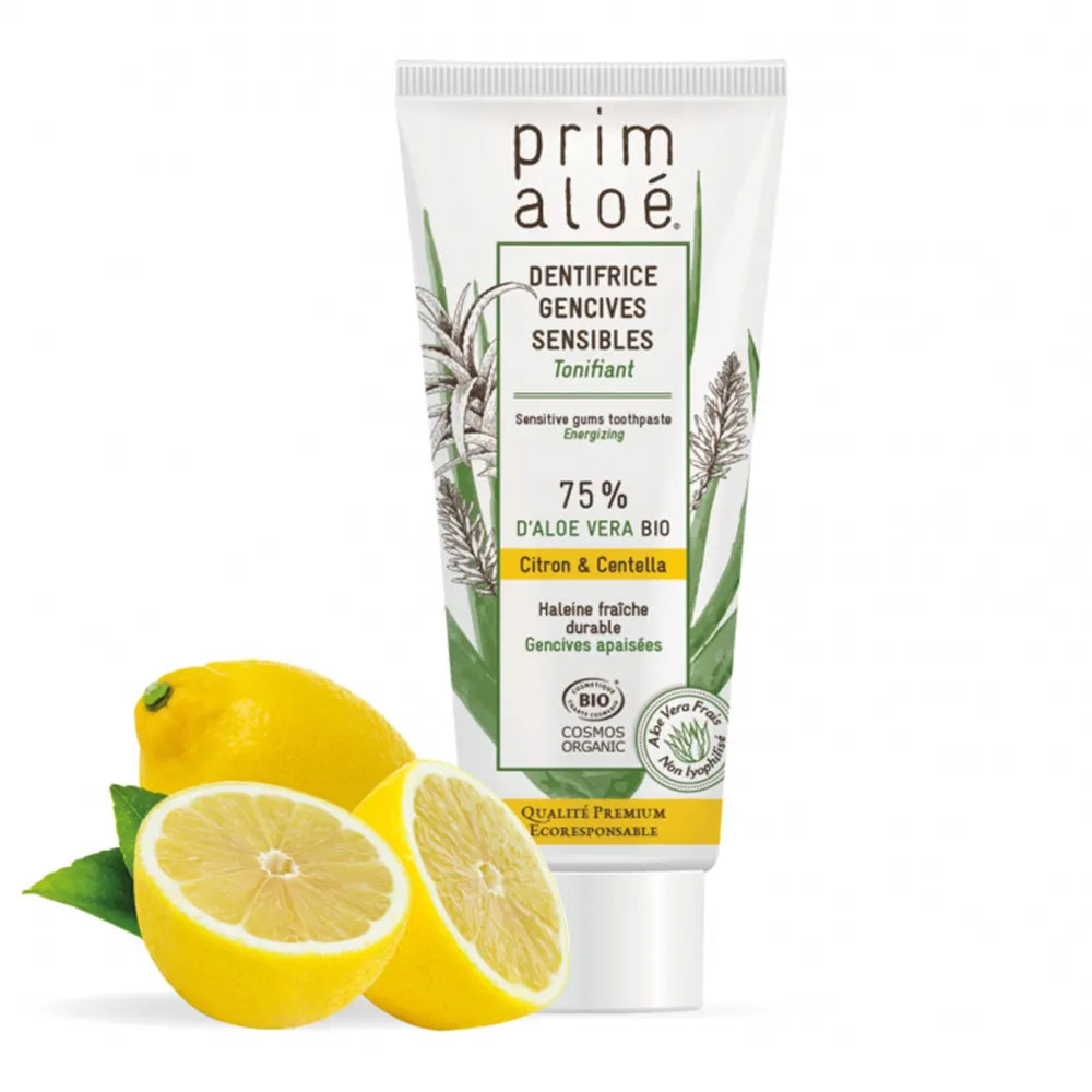 Prim Aloe Lemon Toothpaste Sensitive Gum 75% Aloe Vera 75ml