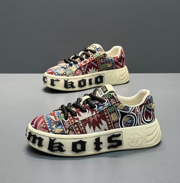 Sneakers Casual Men Designer White Shoes Fashion Microfiber Leather Fabric Breathable Height Increased Flat Platform Board Shoes