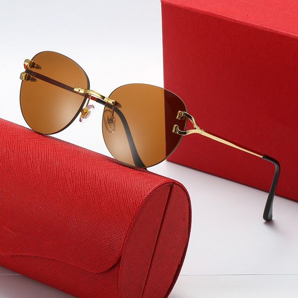 Newest Luxury Brand Designer Sunglasses Men Retro Classic Rimless Man Womens Sunglasses Designers Eyewear Ray Metal Frame UV Protection Sun