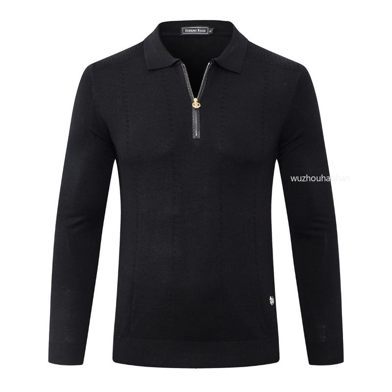 Designer Men Sweaters Fall Winter Snakeskin Wool Sweater Lapel Zipper Comfortable Tops SR1289