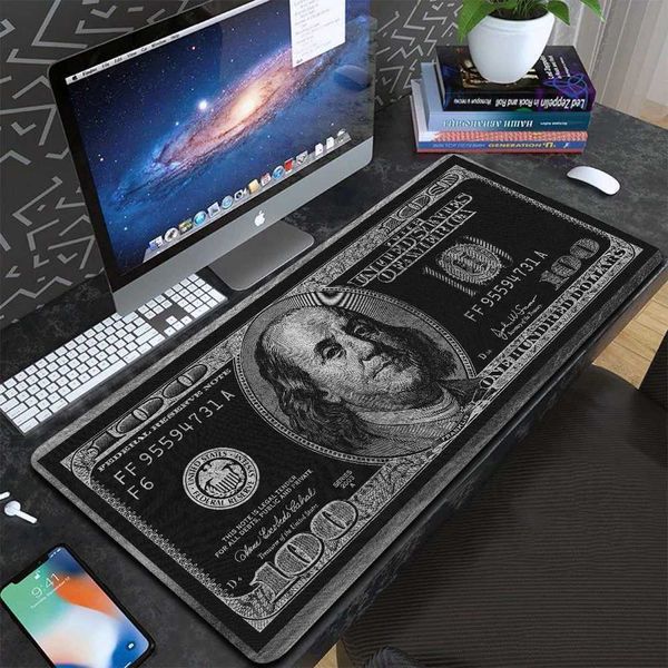 Mouse Pads Wrist Rests Dollar Money Anime Mouse Pad Kawaii Gamer Keyboard Computer Table Desk Mat Gaming Laptops Office Accessories Mousepad