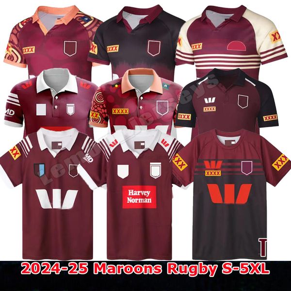 2024 2025 Maroonss Rugby Jerseys Training 24 25 Marus Home Away Vest Men Women Kids Kits League Vest Indigenous Training Hoodie Shirts Top S